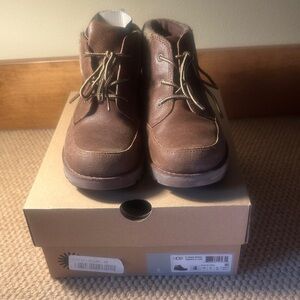 UGG Kids Brown Wool-Trimmed Dress Shoes